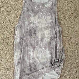 All in Motion Gray Asymmetrical Ruched Tank Top